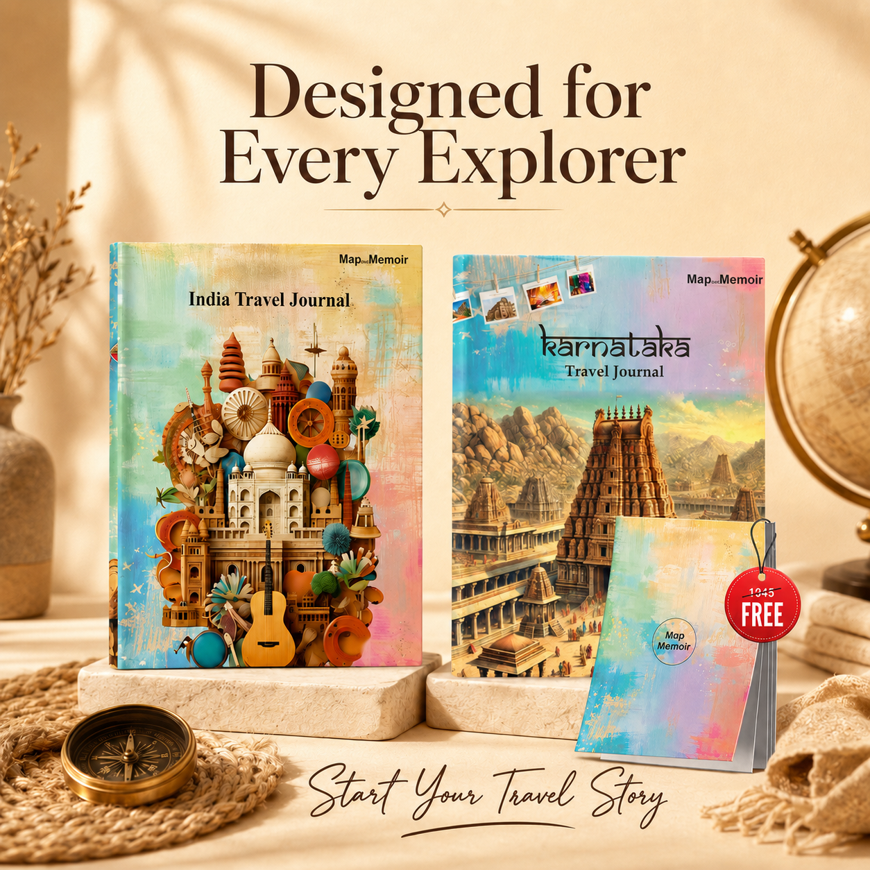India + Karnataka Travel Journal Combo