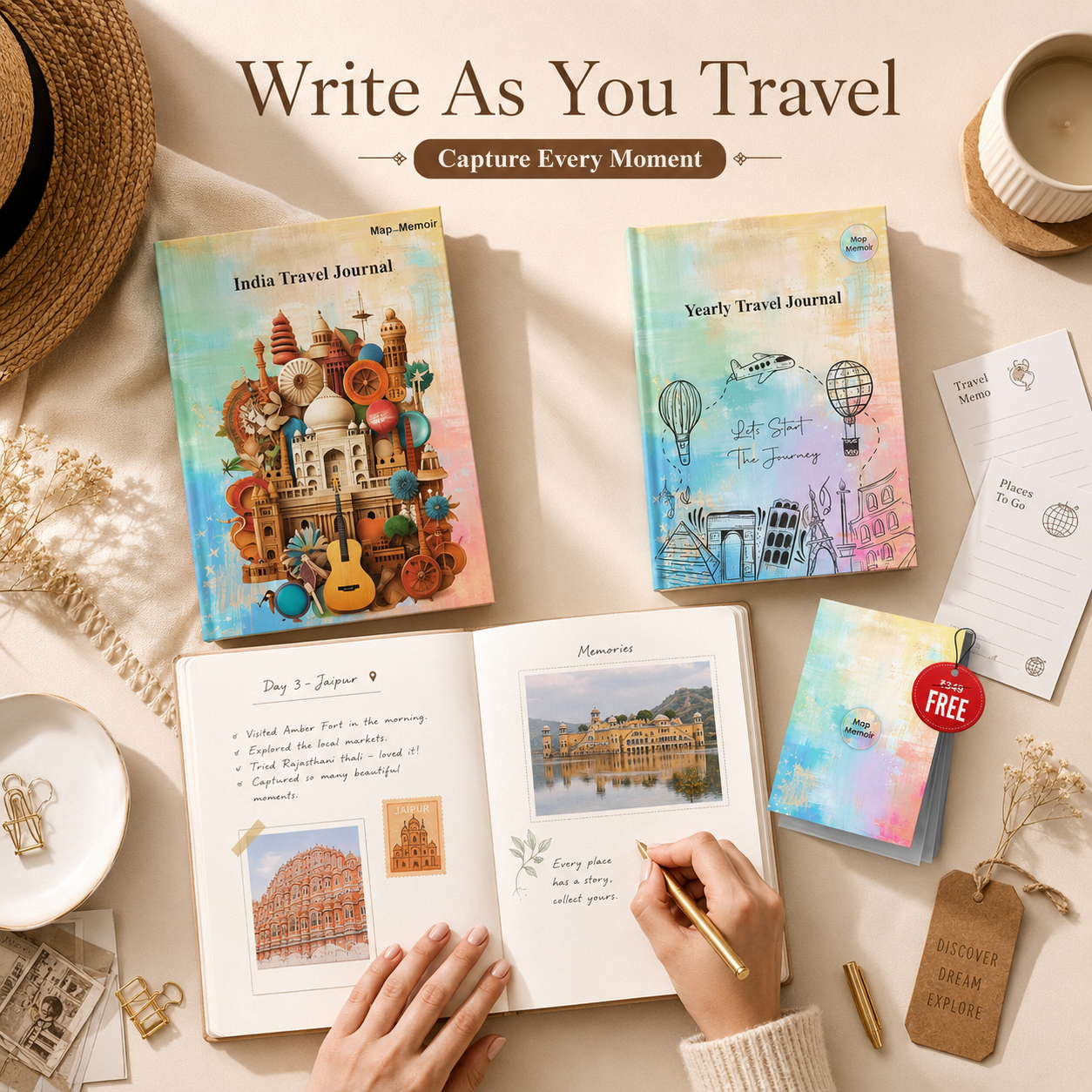 India + Yearly Travel Journal Combo