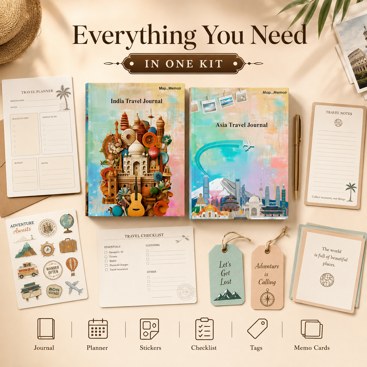 India + Asia Travel Journal Combo