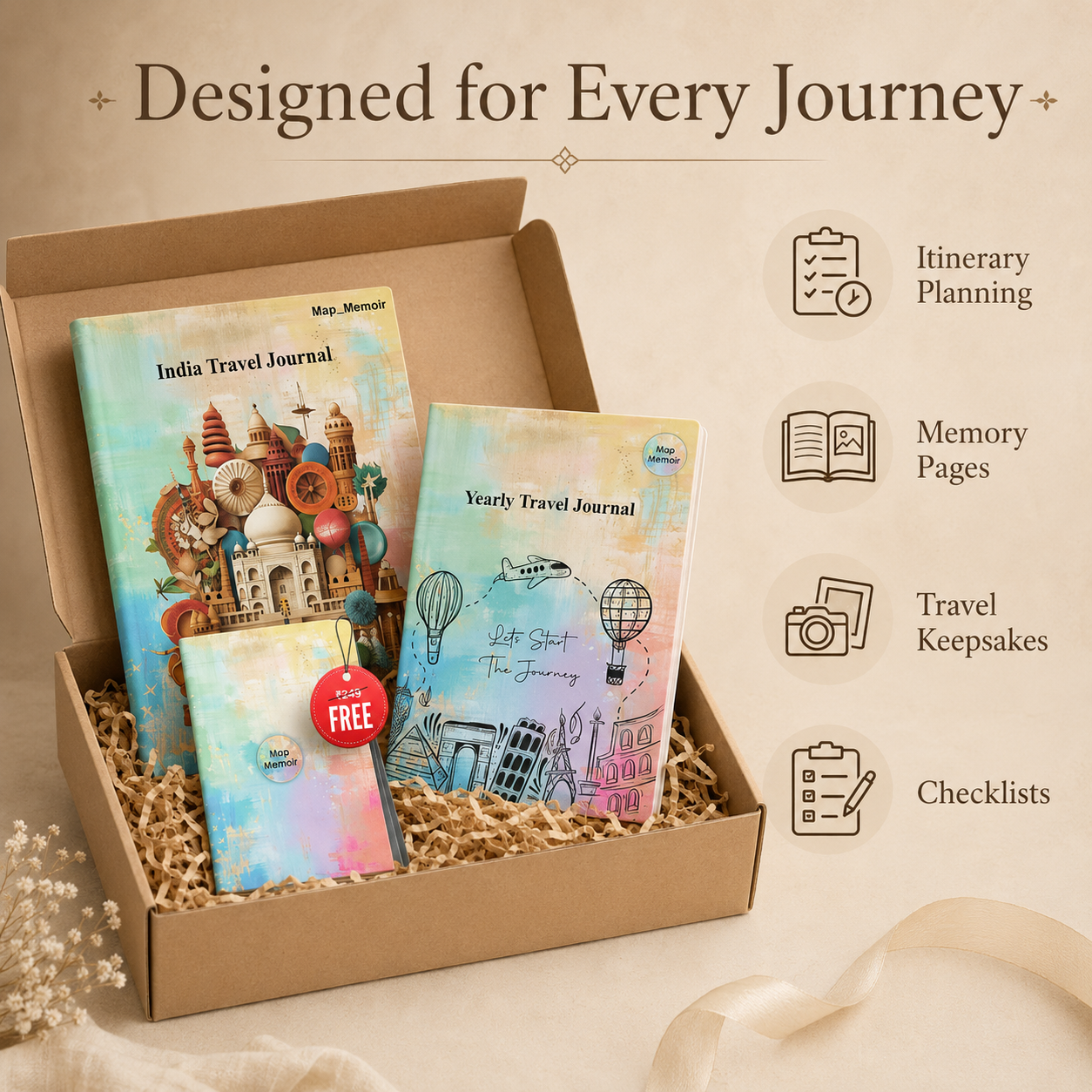 India + Yearly Travel Journal Combo