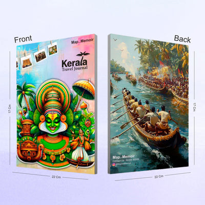 Kerala travel journal front and back