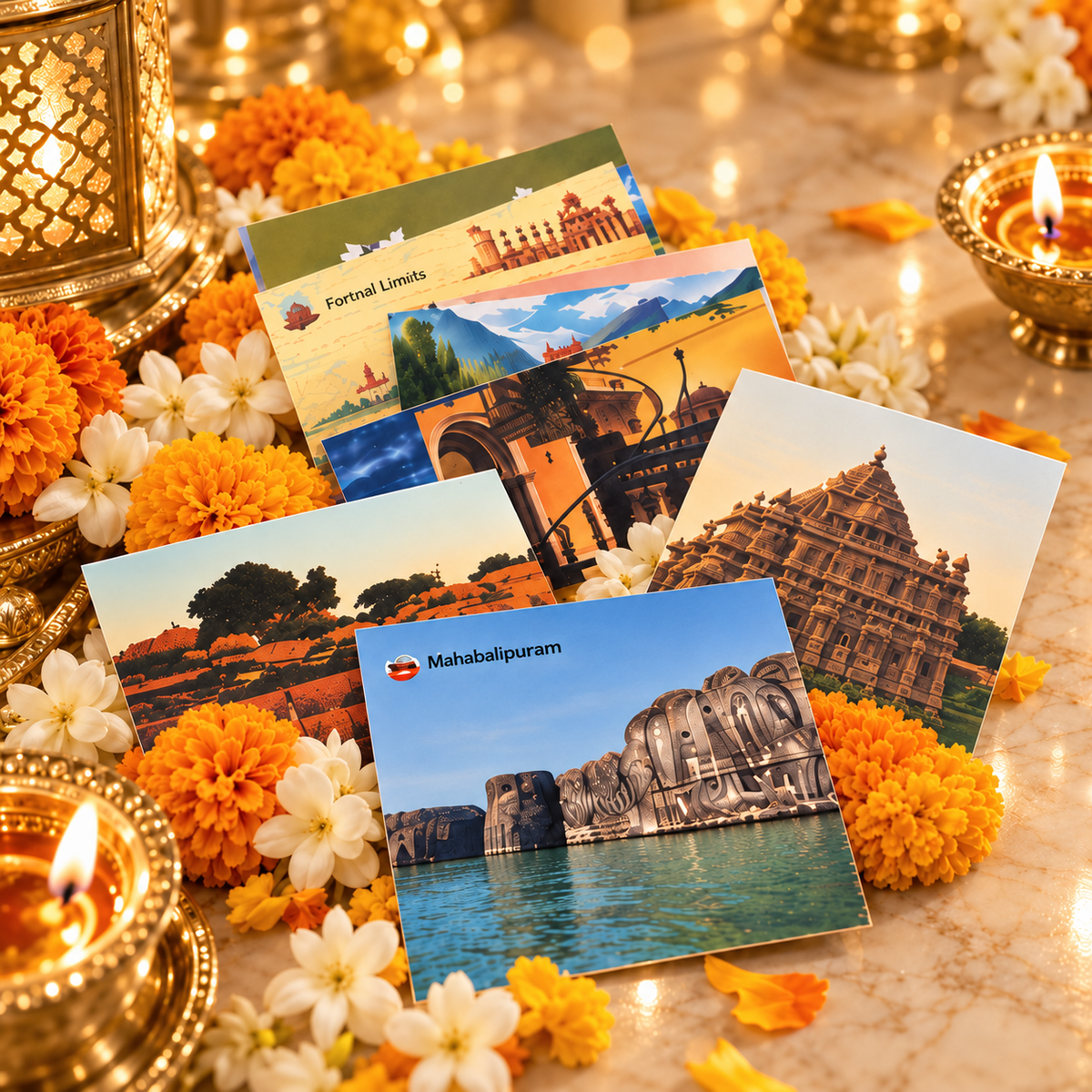 India Travel Journal Kit — Journal + Glue + Stickers + 2 Washi Tapes
